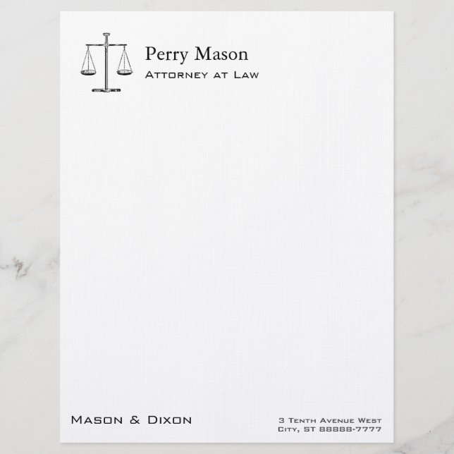 Scales of Justice Letterhead (Front)