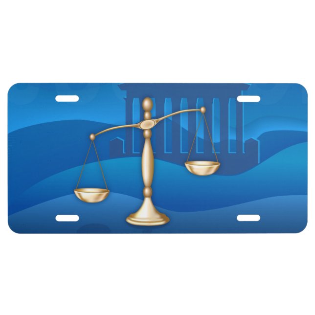 Scales of Justice License Plate (Front)