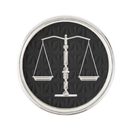 Scales of Justice  Matte Black Lapel Pin