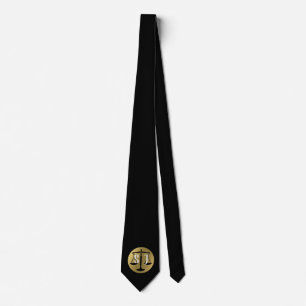Scales of Justice Monogram Lawyers Gifts Neck Tie