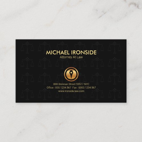 Scales Of Justice Motif Pattern Lawyer Attorney Business Card