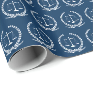 Scales of Justice | Navy Wrapping Paper