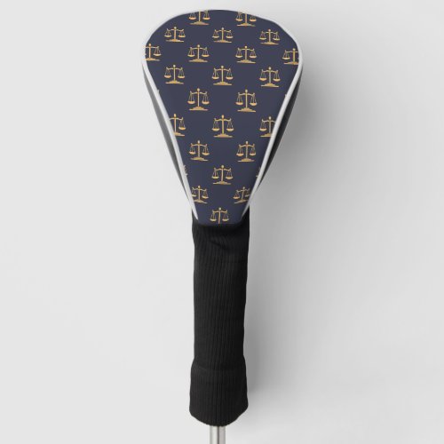 Scales of Justice on a Navy background Golf Head Cover