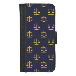 Scales of Justice on a Navy background iPhone 8/7 Wallet Case
