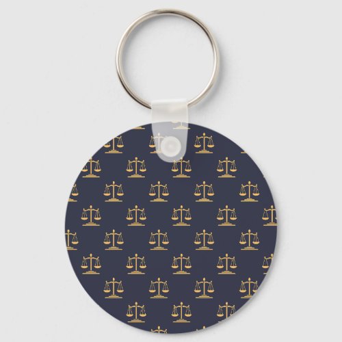 Scales of Justice on a Navy background Keychain