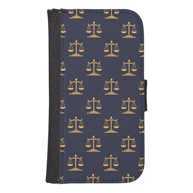 Scales of Justice on a Navy background Samsung Galaxy Wallet Case (Front)