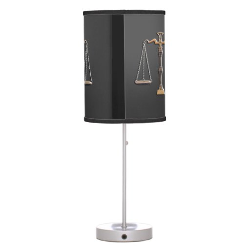 Scales of Justice on Ebony Table Lamp Zazzle