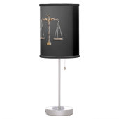 Scales of Justice on Ebony Table Lamp (Left)