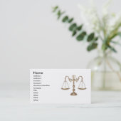 Scales of Justice - Ornate Business Card (Standing Front)