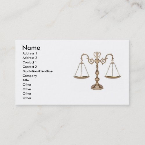 Scales of Justice - Ornate Business Cards
