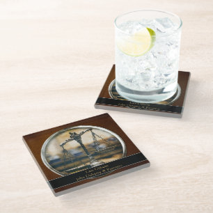 Scales of Justice Personalizable Glass Coaster