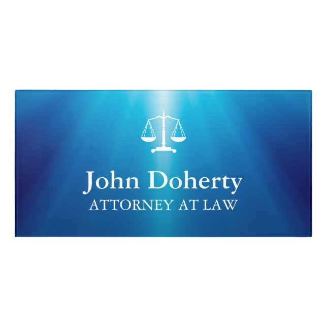 Scales of Justice | Personalizable Law Symbol Door Sign (Classic Front)