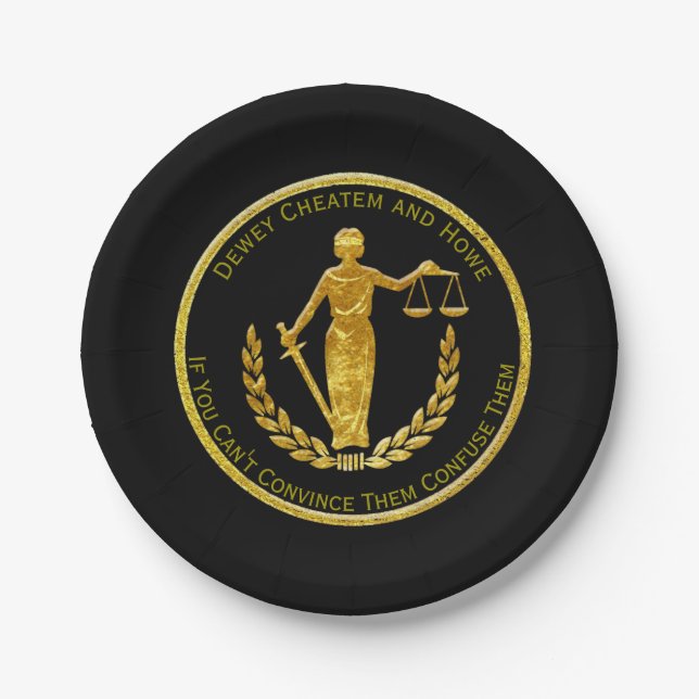 Scales of Justice Personalize Paper Plates (Front)