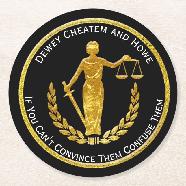 Scales of Justice Personalize Round Paper Coaster (Front)