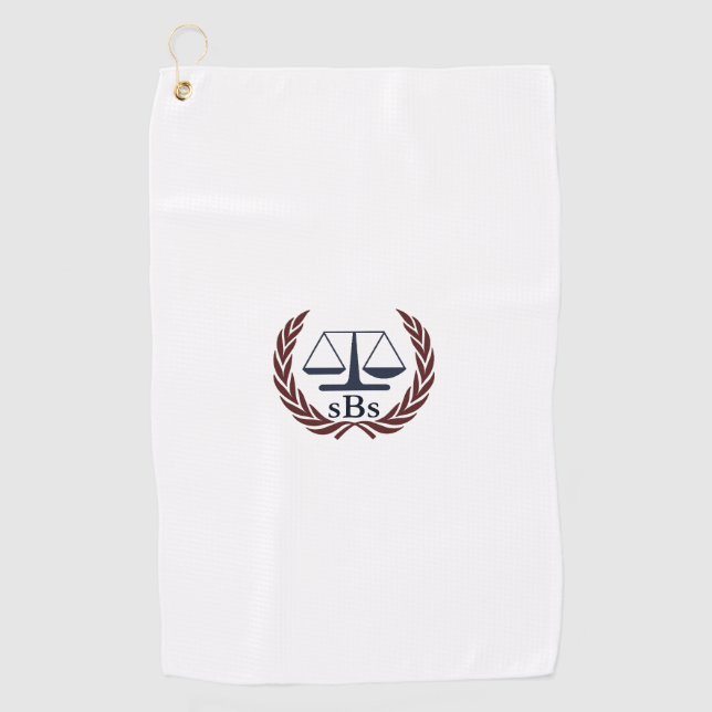 Scales of Justice Personalized Lawyer Gifts Golf Towel (Front)