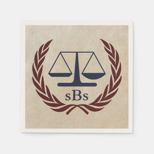 Scales of Justice Personalized Lawyer Gifts Paper Napkins