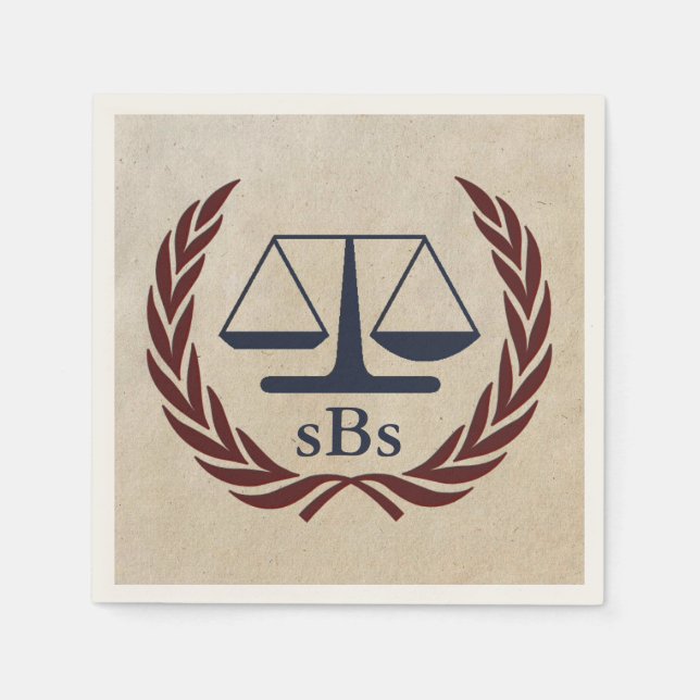 Scales of Justice Personalized Lawyer Gifts Paper Napkins (Front)