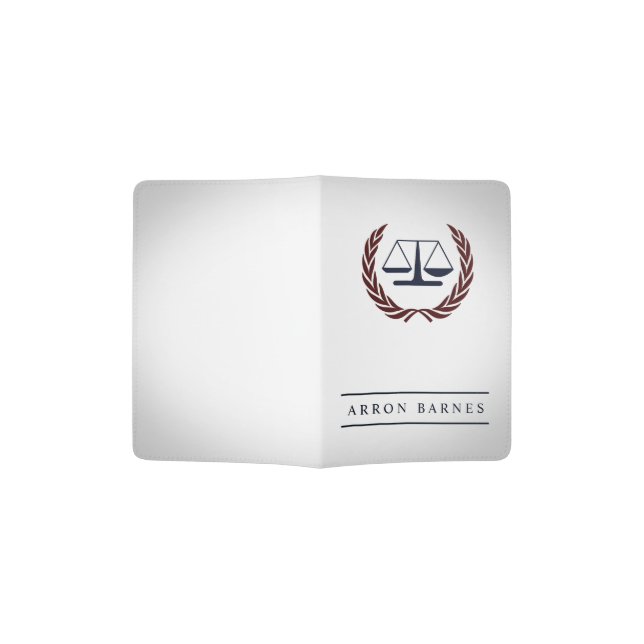 Scales of Justice Personalized Lawyer Gifts Passport Holder (Opened)