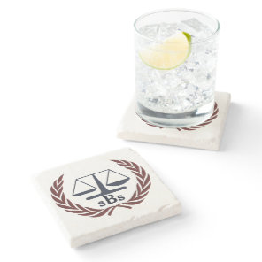 Scales of Justice Personalized Lawyer Gifts Stone Coaster