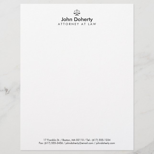 Scales of Justice | Professional Letterhead (Front)