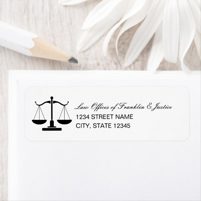 Scales of Justice Return Address Label (Insitu)
