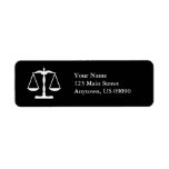 Scales Of Justice Return Address Labels (black) at Zazzle