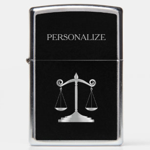 Scales of  Justice - Silver Personalized Zippo Lighter