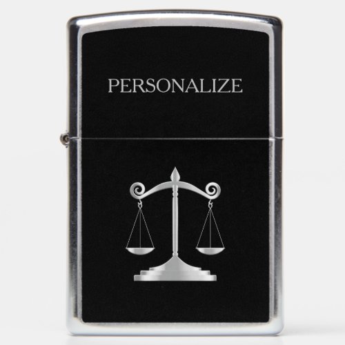 Scales of  Justice _ Silver Personalized Zippo Lighter