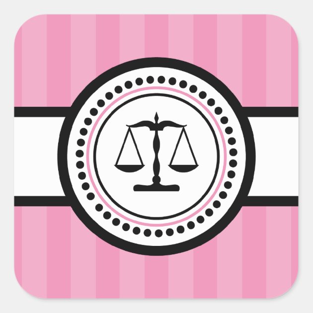 Scales Of Justice Stripes Label (Pink)