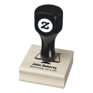 Scales of Justice Symbol   Personalizable Rubber Stamp