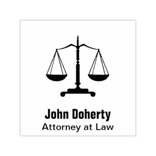 Scales of Justice Symbol   Personalizable Self-inking Stamp