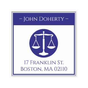 Scales of Justice Symbol   return address Self-ink Self-inking Stamp