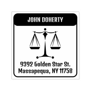 Scales of Justice Symbol   return address Self-inking Stamp