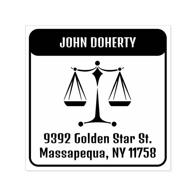Scales of Justice Symbol | return address Self-inking Stamp (Design)