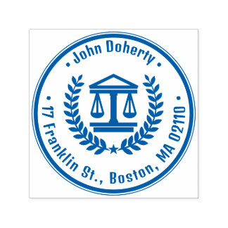Scales of Justice Symbol | Round return address Self-inking Stamp