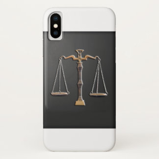 Scales of Justice - Vintage, Black and White iPhone X Case