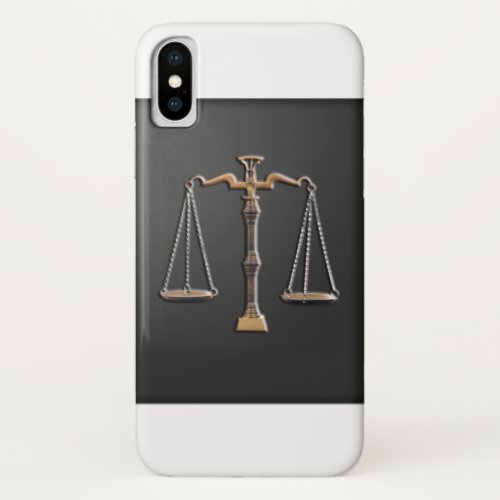 Scales of Justice _ Vintage Black and White iPhone X Case