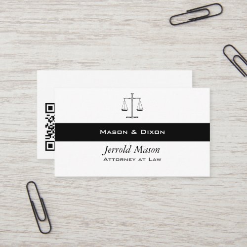 Scales of Justice w QR Codes Business Card