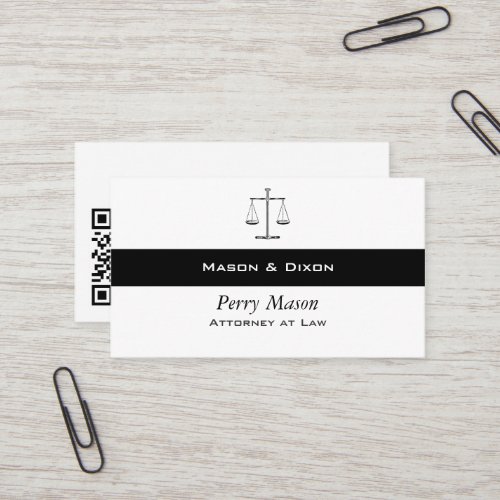 Scales of Justice w/ QR Codes Business Card Templates