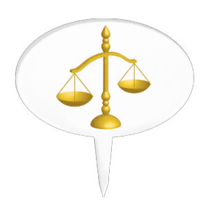 SCALES OF LAW AND JUSTICE CAKE TOPPER