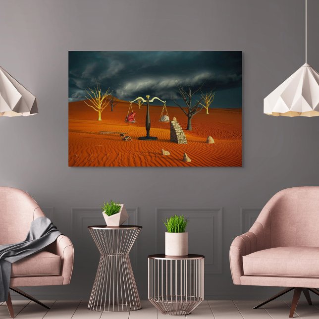 Scales of Truth – Surreal Desert Symbolism Poster (Creator Uploaded)