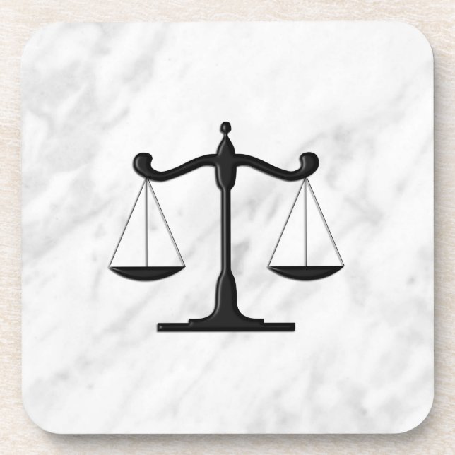 Scales on Marble Beverage Coaster (Front)