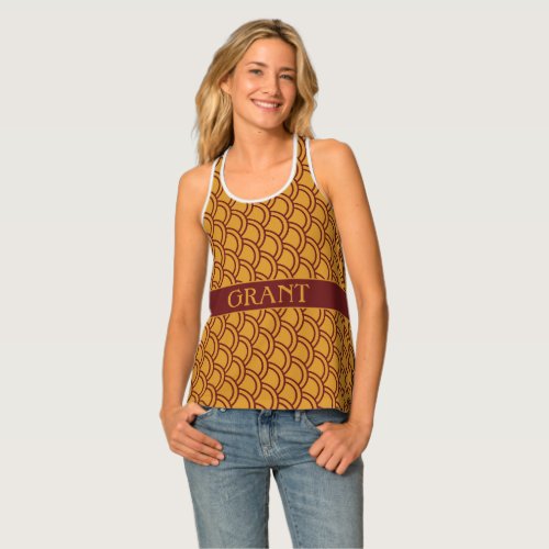 Scales Yellow Violet Minimal Pattern Tank Top