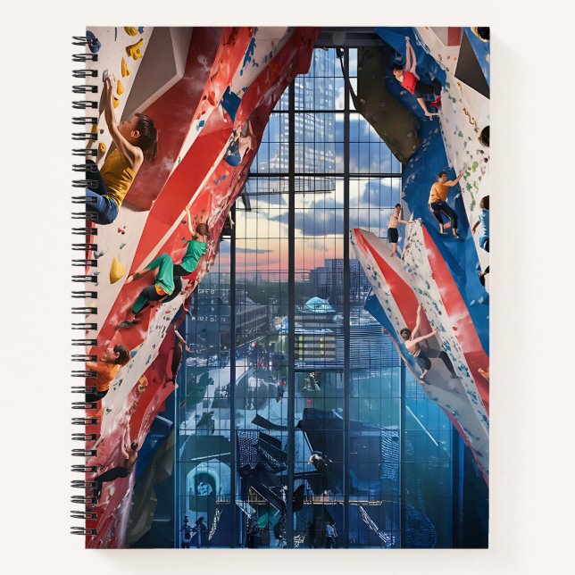 Scaling the Indoor Climbing Gym Notebook (Front)
