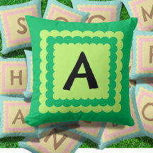Scallop Alphabet Monogram Scalloped design green