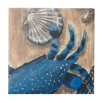 Scallop And Crab Tile by Eclectic_Ramblings at Zazzle