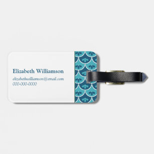 Scallop Floral Custom Colors Contact Information Luggage Tag