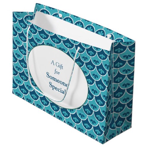 Scallop Floral Custom Colors Large Gift Bag