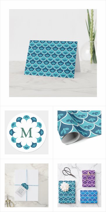 Scallop Floral Party, Stationery and Gift