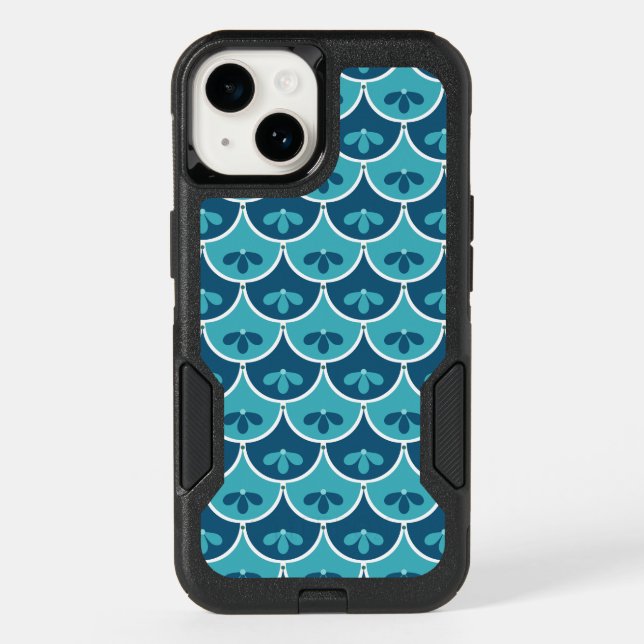 Scallop Floral Pattern Custom Colors Otterbox iPhone Case (Back)